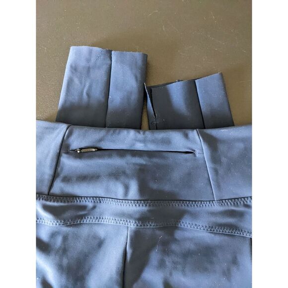 Athleta Stellar Tight Navy Leggings Work Travel Sz XXS Zipper Pockets Front Back - Picture 4 of 4